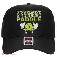 Never Underestimate Grandma With Pickleball Paddle Women Hat thumb 0