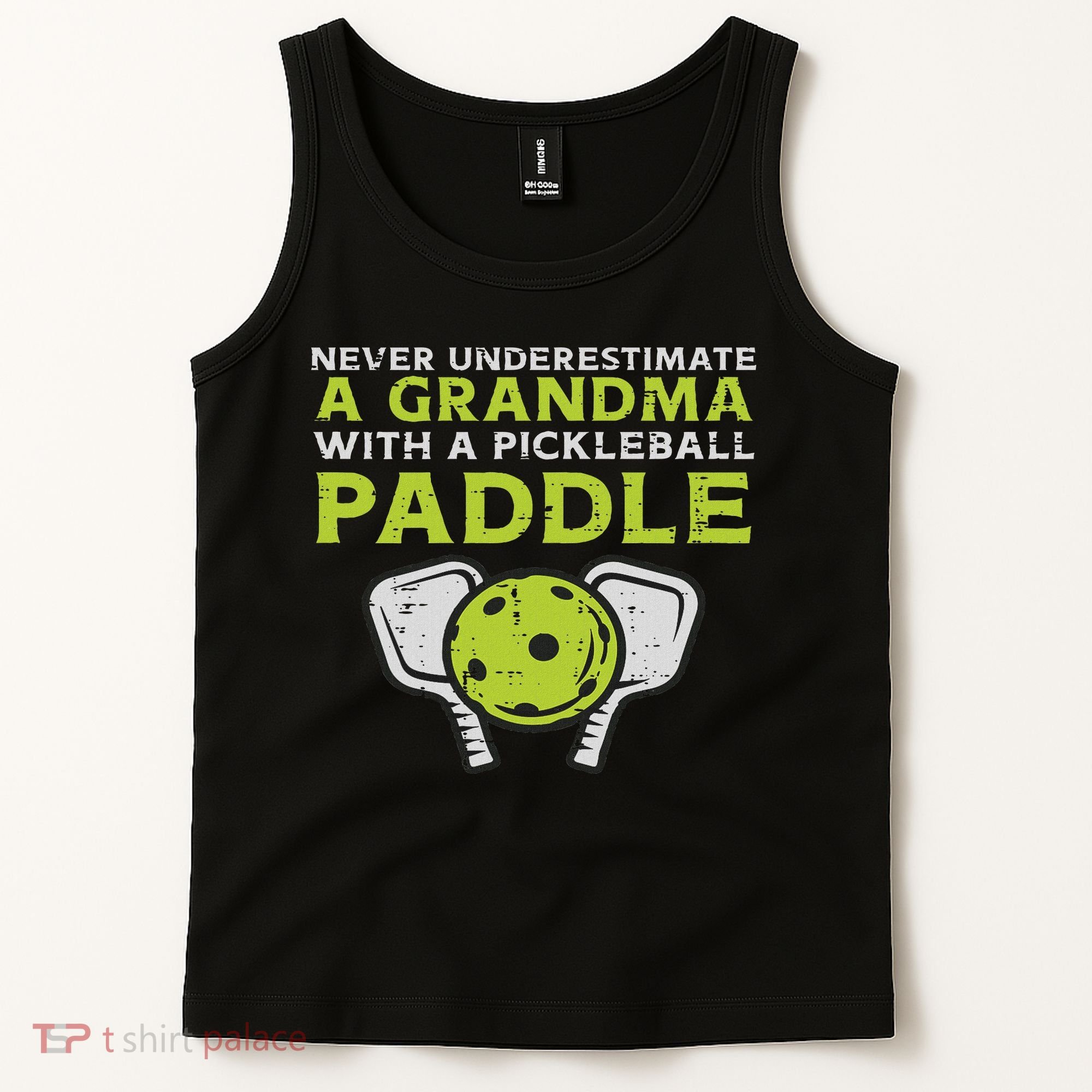 Never Underestimate Grandma With Pickleball Paddle Women Tank Top