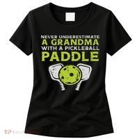 Never Underestimate Grandma With Pickleball Paddle Women Women's T-Shirt thumb 0