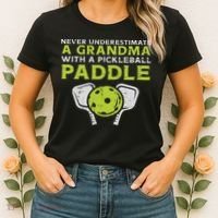 Never Underestimate Grandma With Pickleball Paddle Women Women's T-Shirt thumb 2
