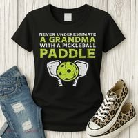 Never Underestimate Grandma With Pickleball Paddle Women Women's T-Shirt thumb 3