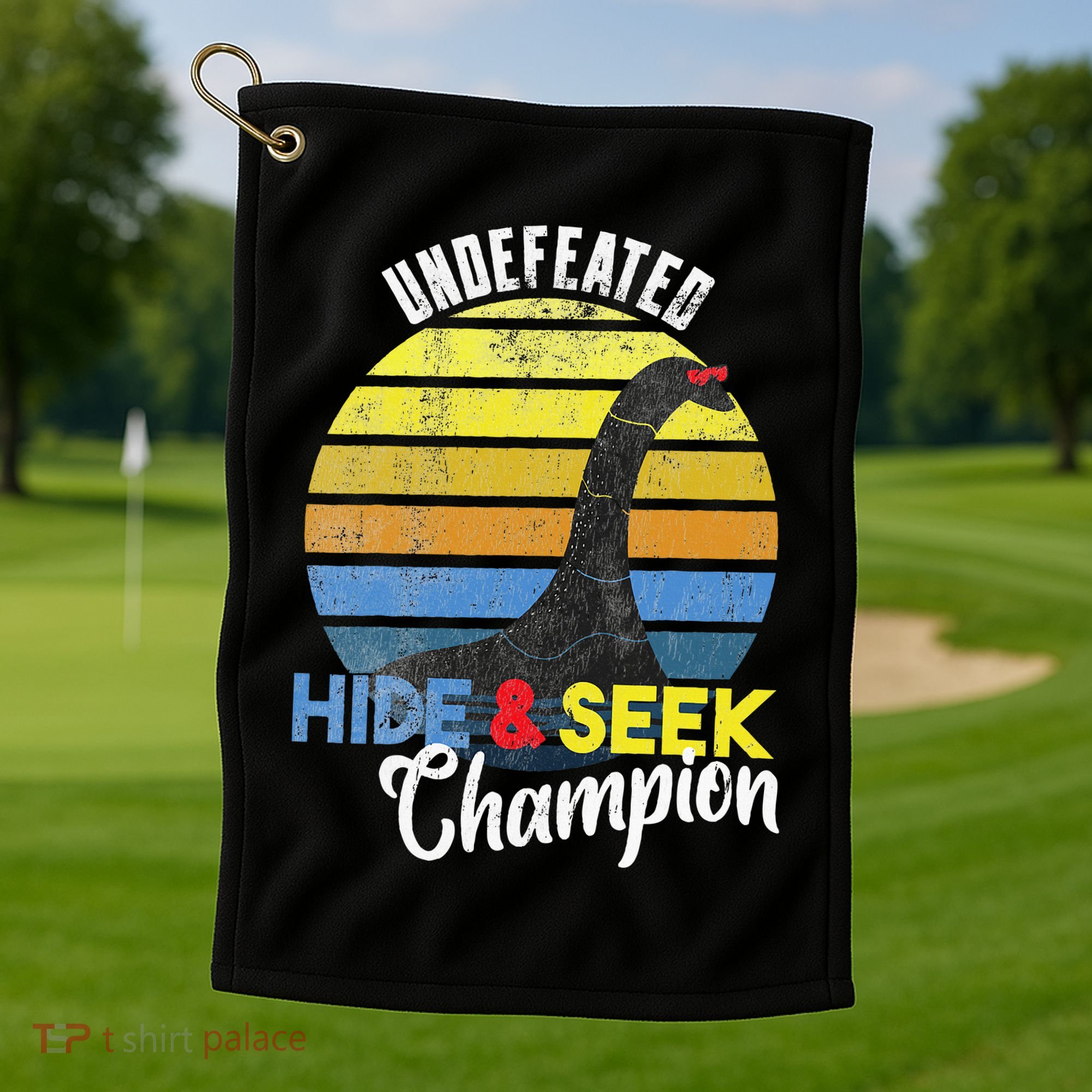 Nessie Undefeated Hide & Seek Champion Loch Ness Monster Golf Towel