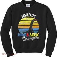 Nessie Undefeated Hide & Seek Champion Loch Ness Monster Kids Sweatshirt thumb 0
