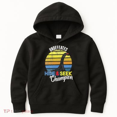 Nessie Undefeated Hide & Seek Champion Loch Ness Monster Kids Hoodie