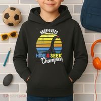 Nessie Undefeated Hide & Seek Champion Loch Ness Monster Kids Hoodie thumb 2