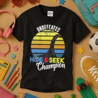 Nessie Undefeated Hide & Seek Champion Loch Ness Monster Kids T-Shirt thumb 3