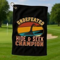 Nessie Undefeated Hide And Seek Champion Funny Nessie Golf Towel thumb 1