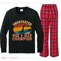 Nessie Undefeated Hide And Seek Champion Funny Nessie Kids Long Sleeve Plaid Pajama Set thumb 0