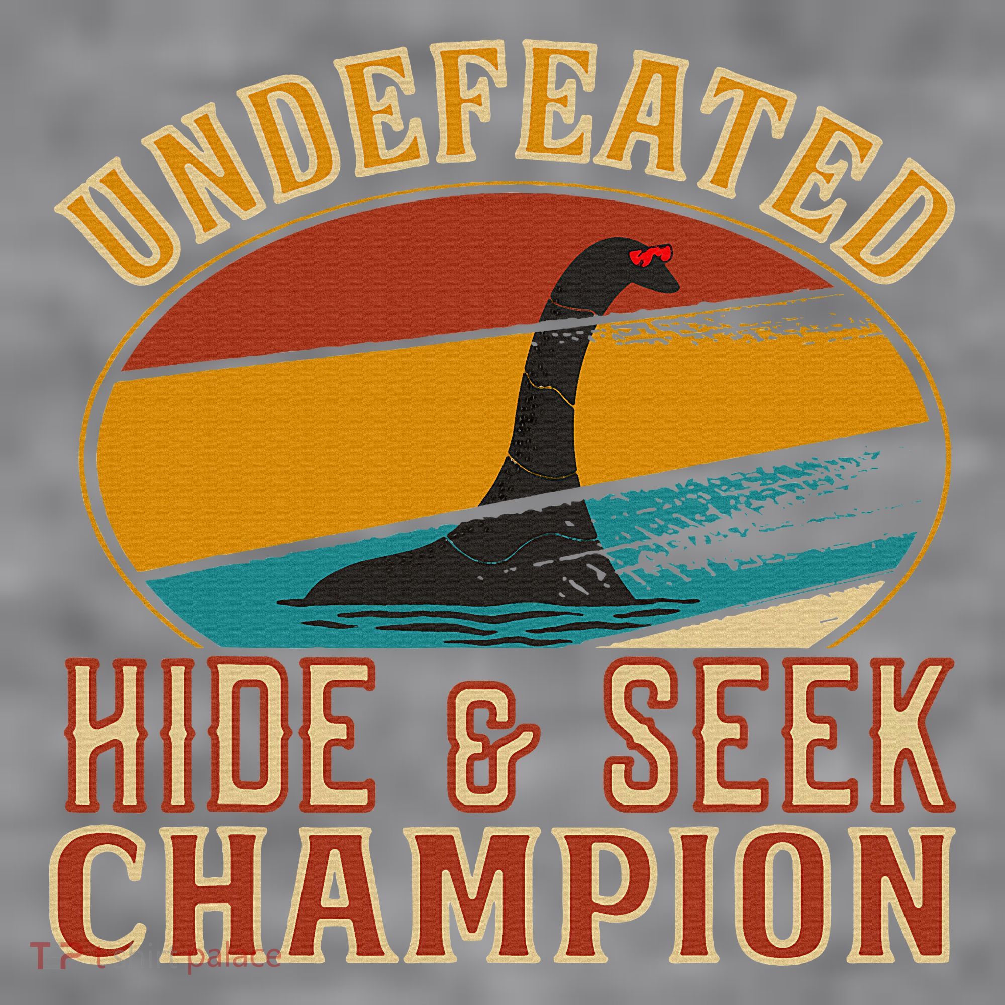 Nessie Undefeated Hide And Seek Champion Funny Nessie Women's Racerback Cropped Tank