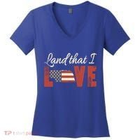 Nebraska Usa Land That I Love Patriotic July 4th Gift Women's V-Neck T-Shirt thumb 0