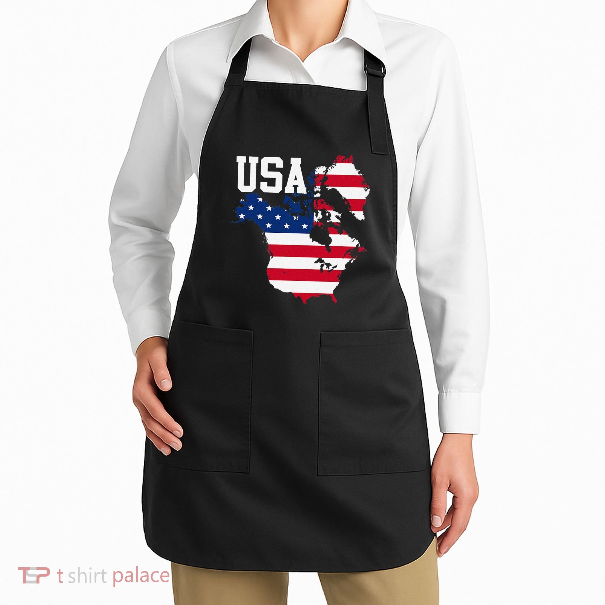 New Usa Map Now Featuring Canada And Greenland Funny Gift Apron
