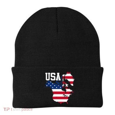 New Usa Map Now Featuring Canada And Greenland Funny Gift Beanie