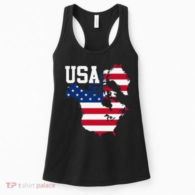 New Usa Map Now Featuring Canada And Greenland Funny Gift Women's Tank Top