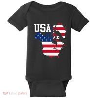 New Usa Map Now Featuring Canada And Greenland Funny Gift Baby Bodysuit thumb 0