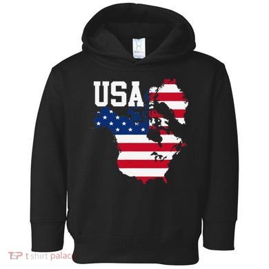 New Usa Map Now Featuring Canada And Greenland Funny Gift Toddler Hoodie
