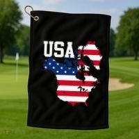 New Usa Map Now Featuring Canada And Greenland Funny Gift Golf Towel thumb 1