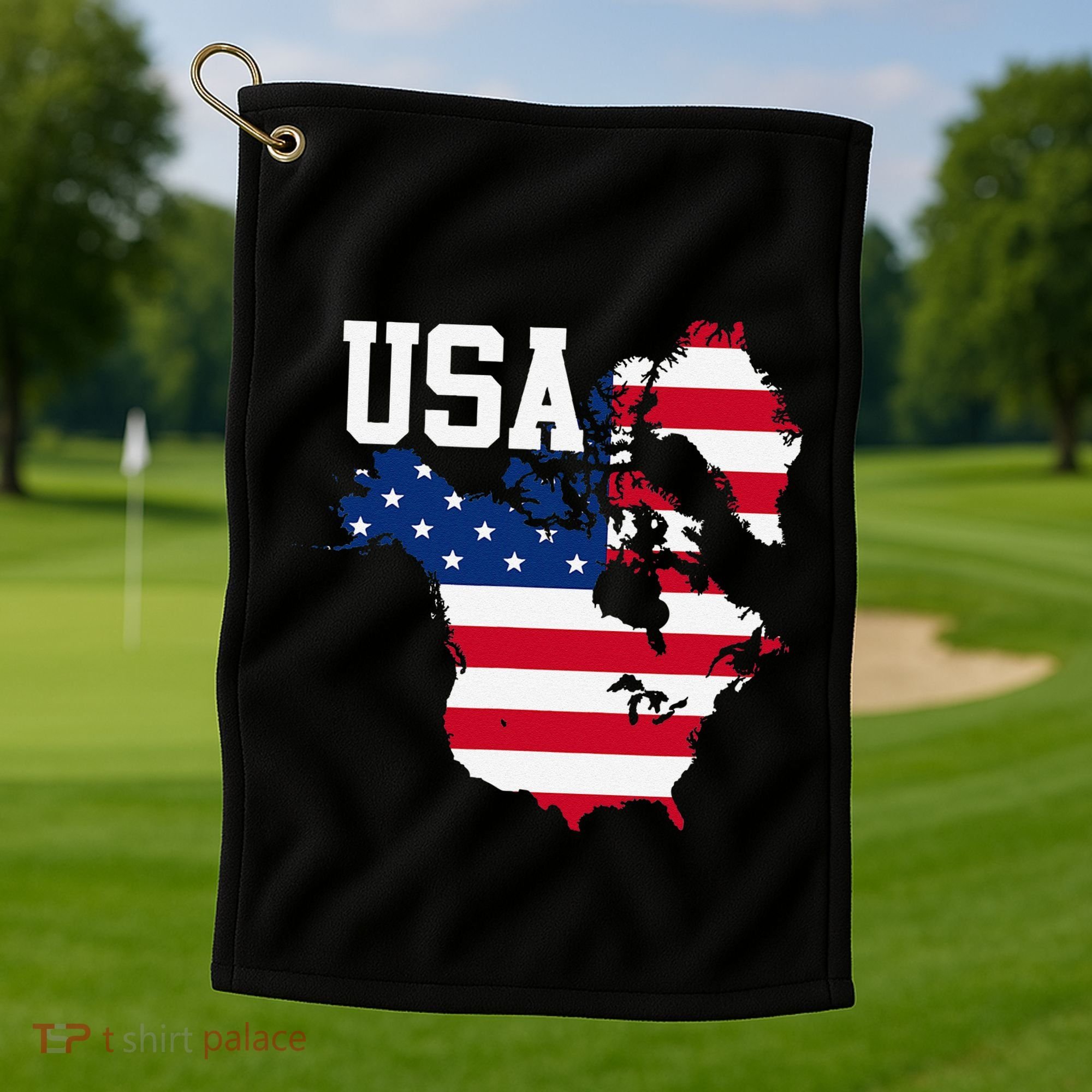 New Usa Map Now Featuring Canada And Greenland Funny Gift Golf Towel