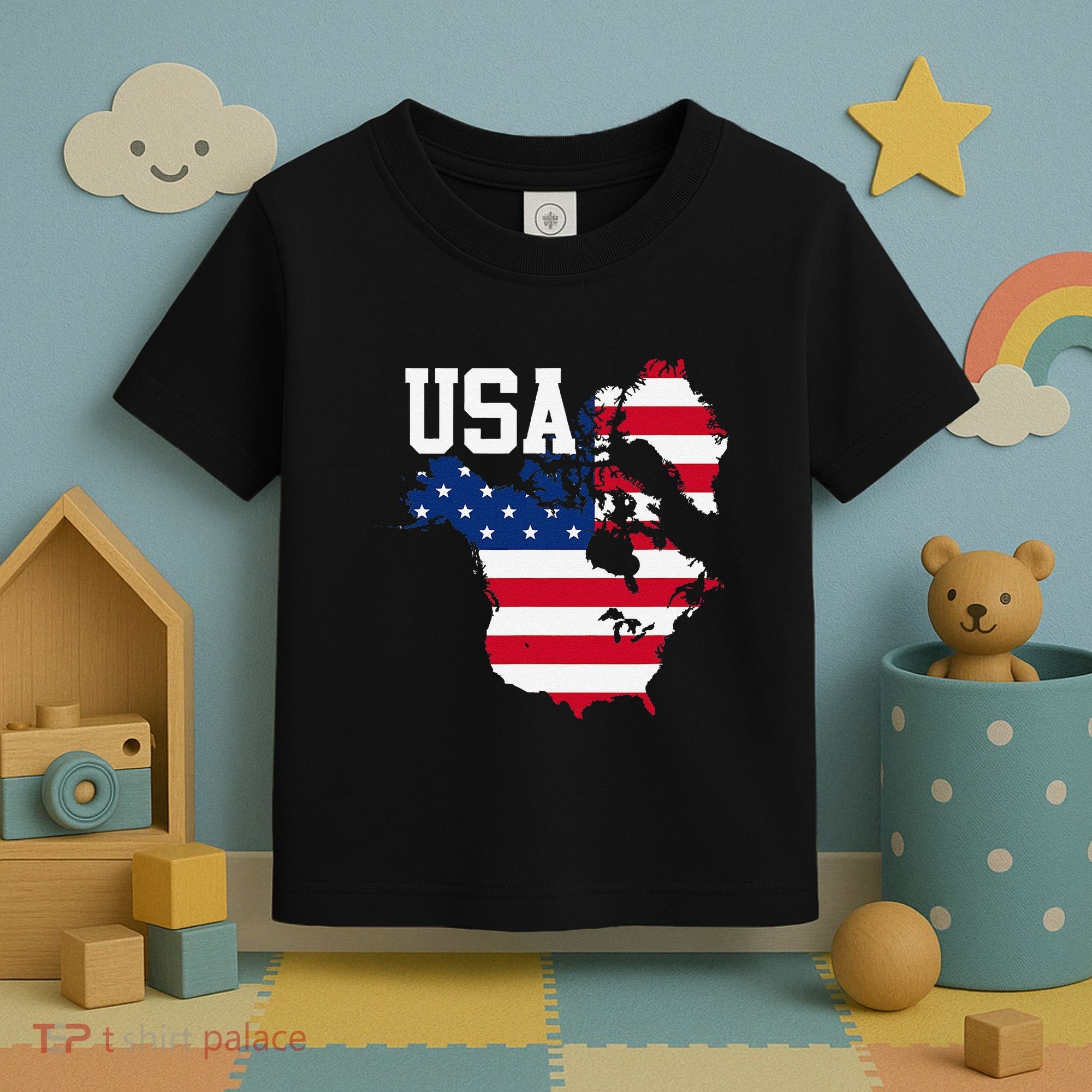 New Usa Map Now Featuring Canada And Greenland Funny Gift Toddler T-Shirt