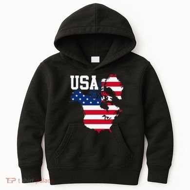 New Usa Map Now Featuring Canada And Greenland Funny Gift Kids Hoodie