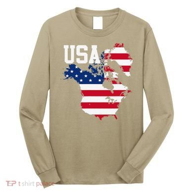 New Usa Map Now Featuring Canada And Greenland Funny Gift Long Sleeve Shirt