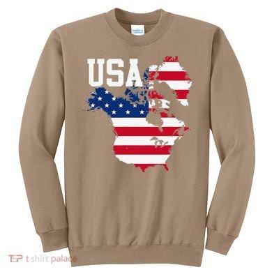 New Usa Map Now Featuring Canada And Greenland Funny Gift Sweatshirt