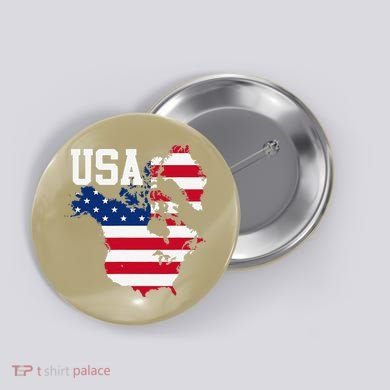 New Usa Map Now Featuring Canada And Greenland Funny Gift Button