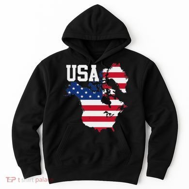 New Usa Map Now Featuring Canada And Greenland Funny Hoodie