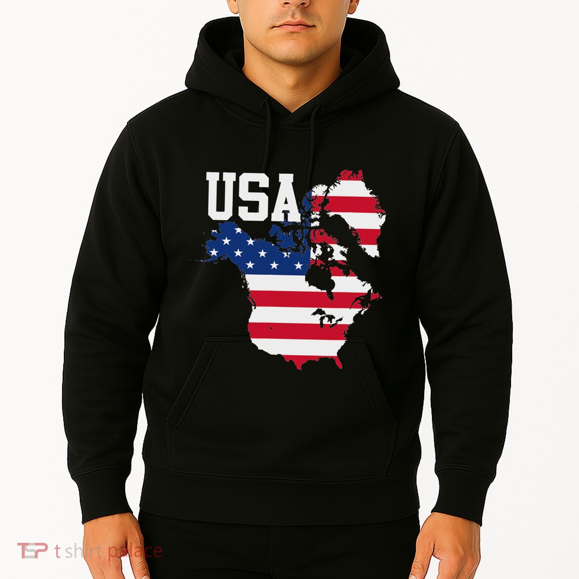 New Usa Map Now Featuring Canada And Greenland Funny Hoodie