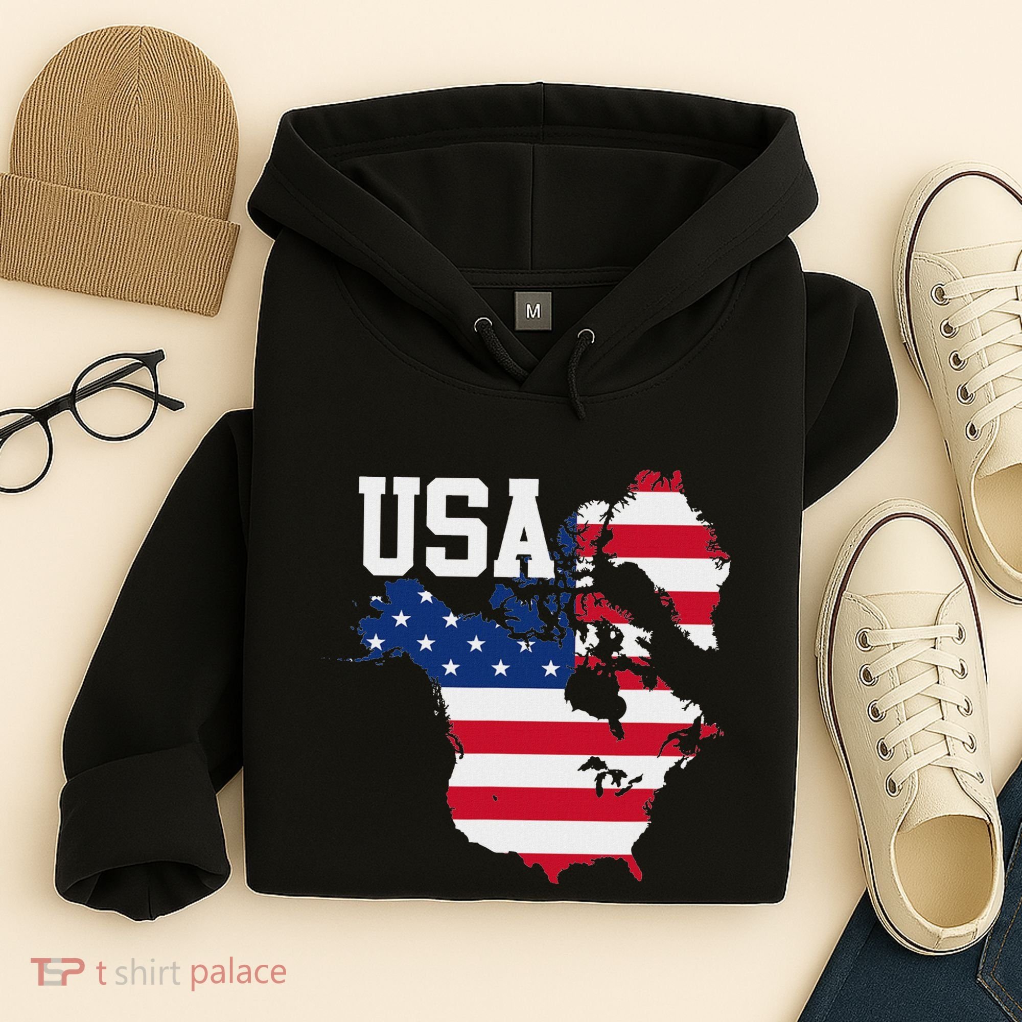New Usa Map Now Featuring Canada And Greenland Funny Hoodie