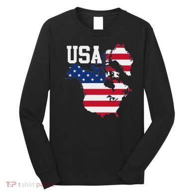 New Usa Map Now Featuring Canada And Greenland Funny Long Sleeve Shirt