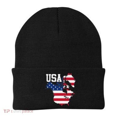 New Usa Map Now Featuring Canada And Greenland Funny Beanie