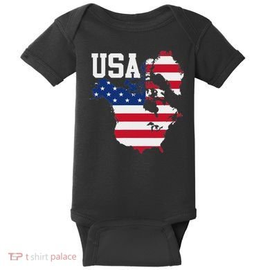 New Usa Map Now Featuring Canada And Greenland Funny Baby Bodysuit
