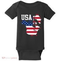 New Usa Map Now Featuring Canada And Greenland Funny Baby Bodysuit thumb 0
