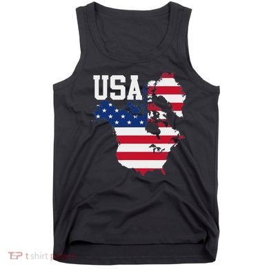 New Usa Map Now Featuring Canada And Greenland Funny Tank Top