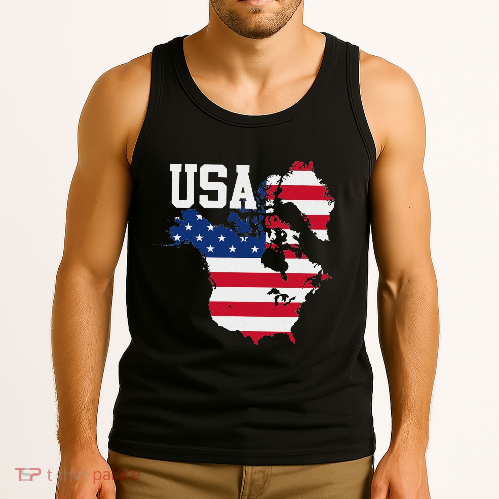 New Usa Map Now Featuring Canada And Greenland Funny Tank Top