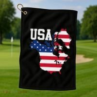New Usa Map Now Featuring Canada And Greenland Funny Golf Towel thumb 1