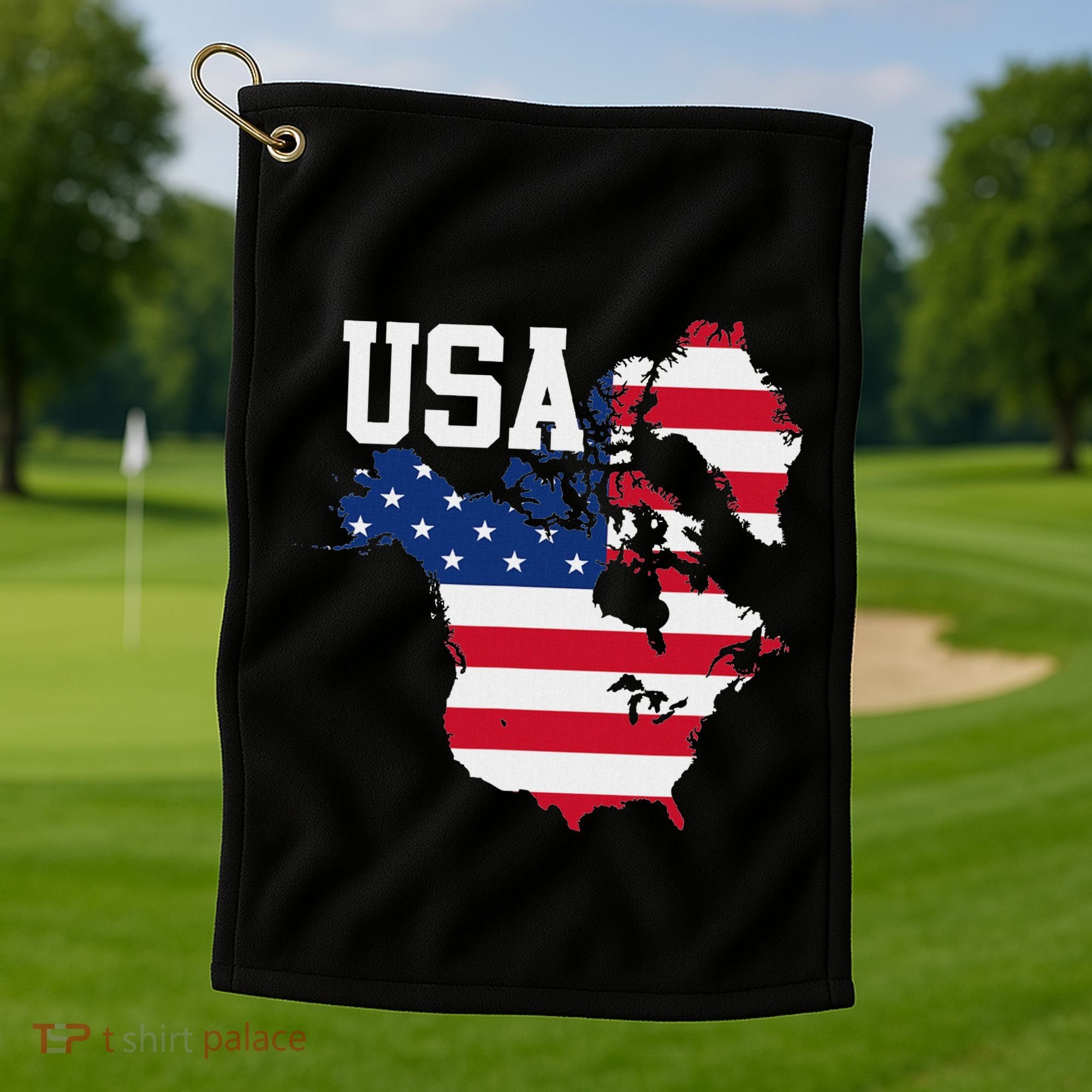 New Usa Map Now Featuring Canada And Greenland Funny Golf Towel