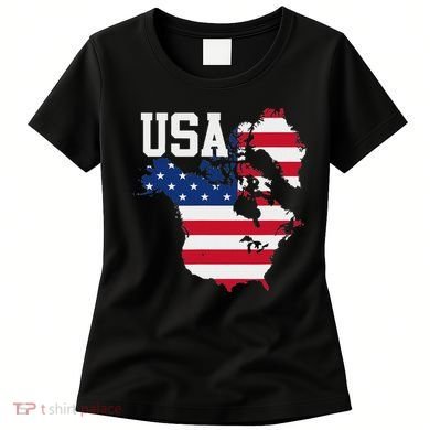 New Usa Map Now Featuring Canada And Greenland Funny Women's T-Shirt