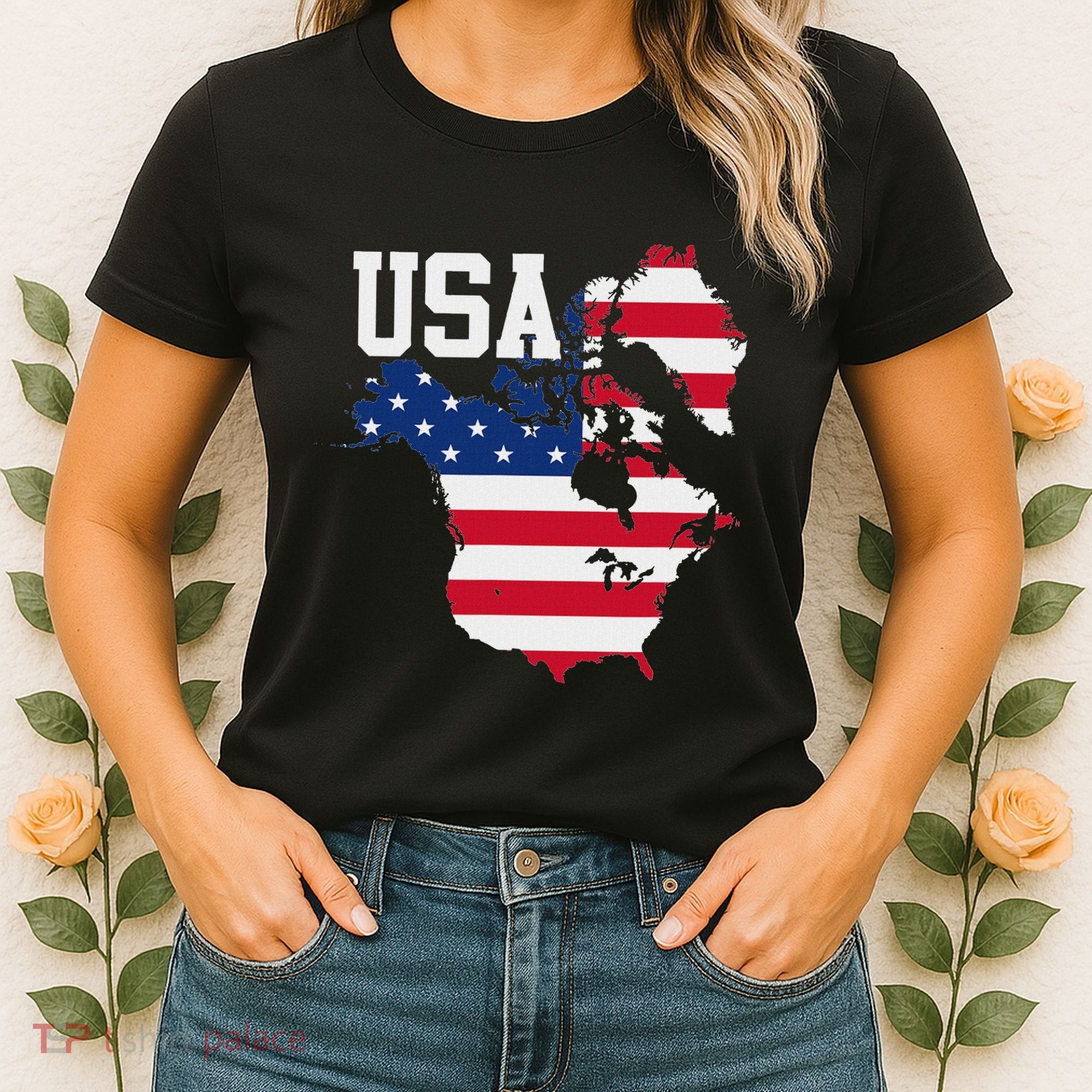 New Usa Map Now Featuring Canada And Greenland Funny Women's T-Shirt