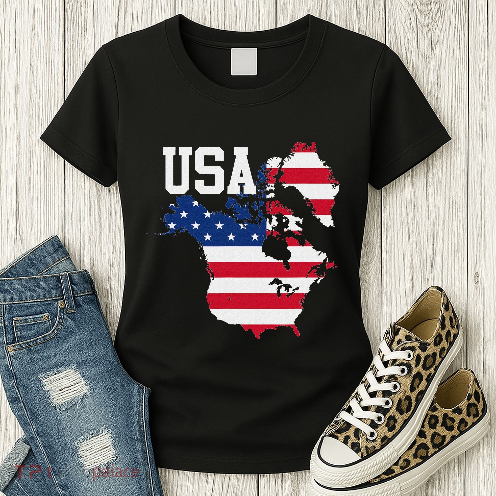 New Usa Map Now Featuring Canada And Greenland Funny Women's T-Shirt