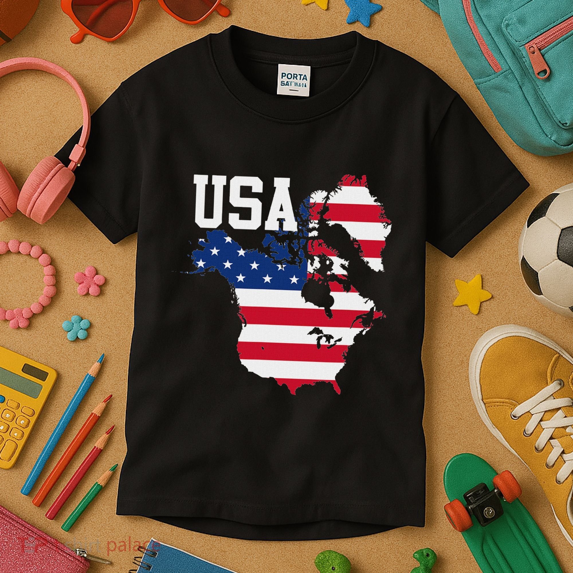New Usa Map Now Featuring Canada And Greenland Funny Kids T-Shirt