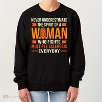 Never Underestimate Multiple Sclerosis Awareness Graphic Gift Women's Sweatshirt thumb 0