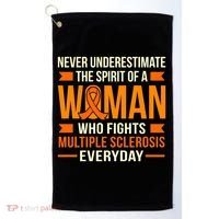 Never Underestimate Multiple Sclerosis Awareness Graphic Gift Golf Towel thumb 0