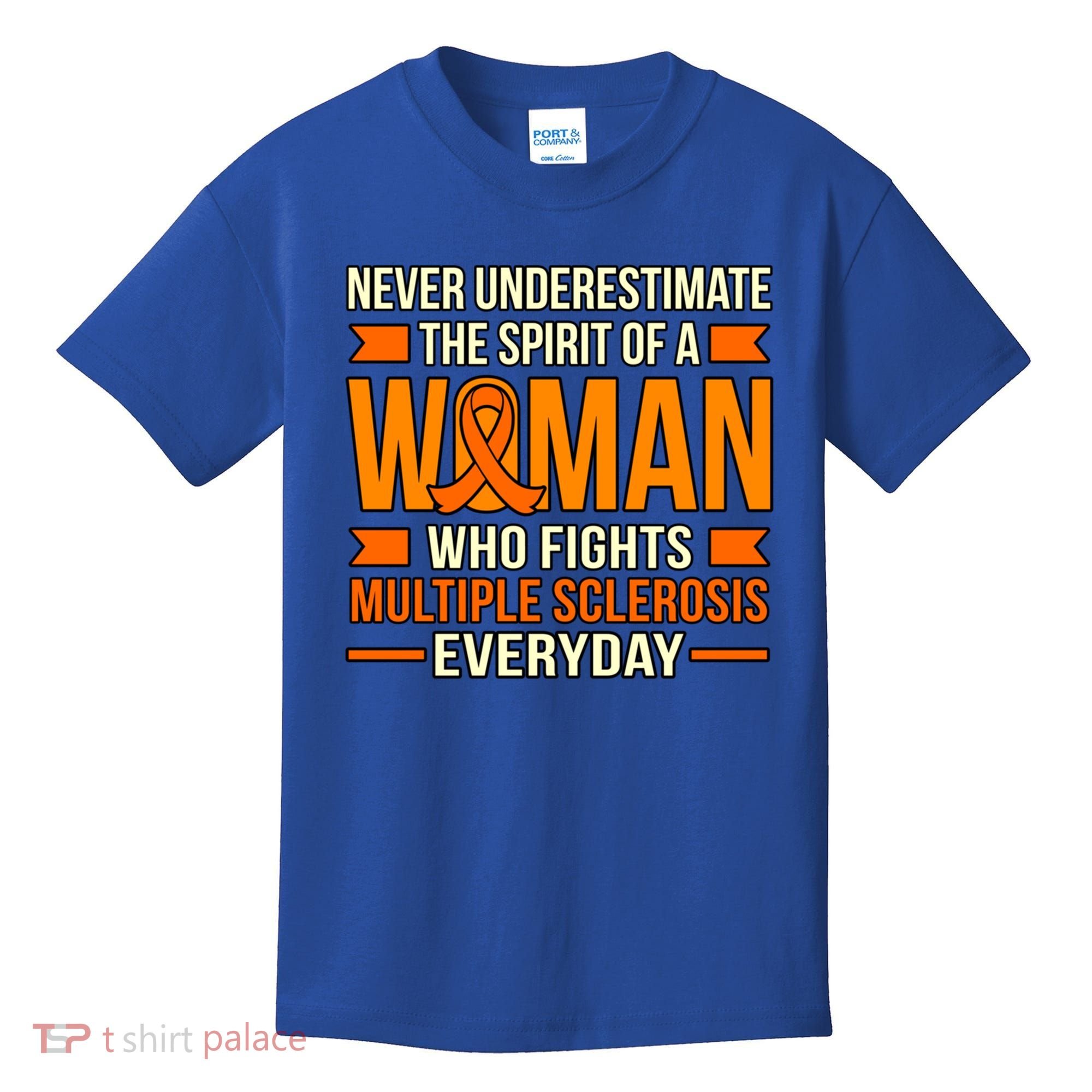 Never Underestimate Multiple Sclerosis Awareness Graphic Gift Kids T-Shirt