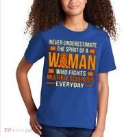 Never Underestimate Multiple Sclerosis Awareness Graphic Gift Kids T-Shirt thumb 2
