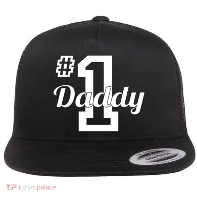 Number One Dad Flat Bill Trucker Hat