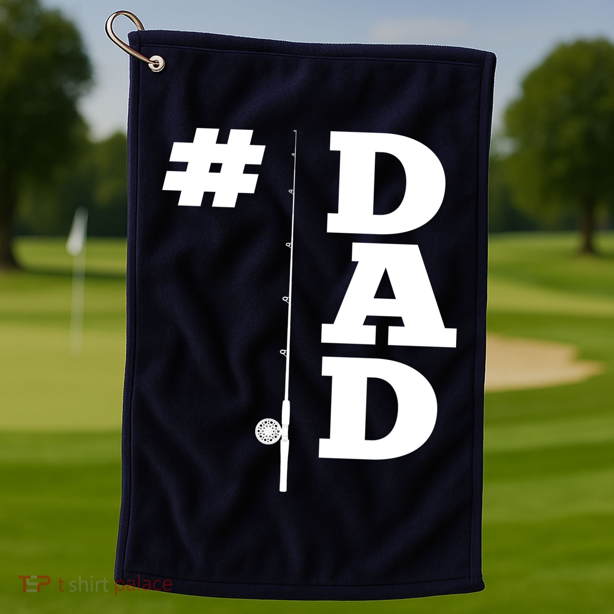 Number One Fishing Dad  Golf Towel