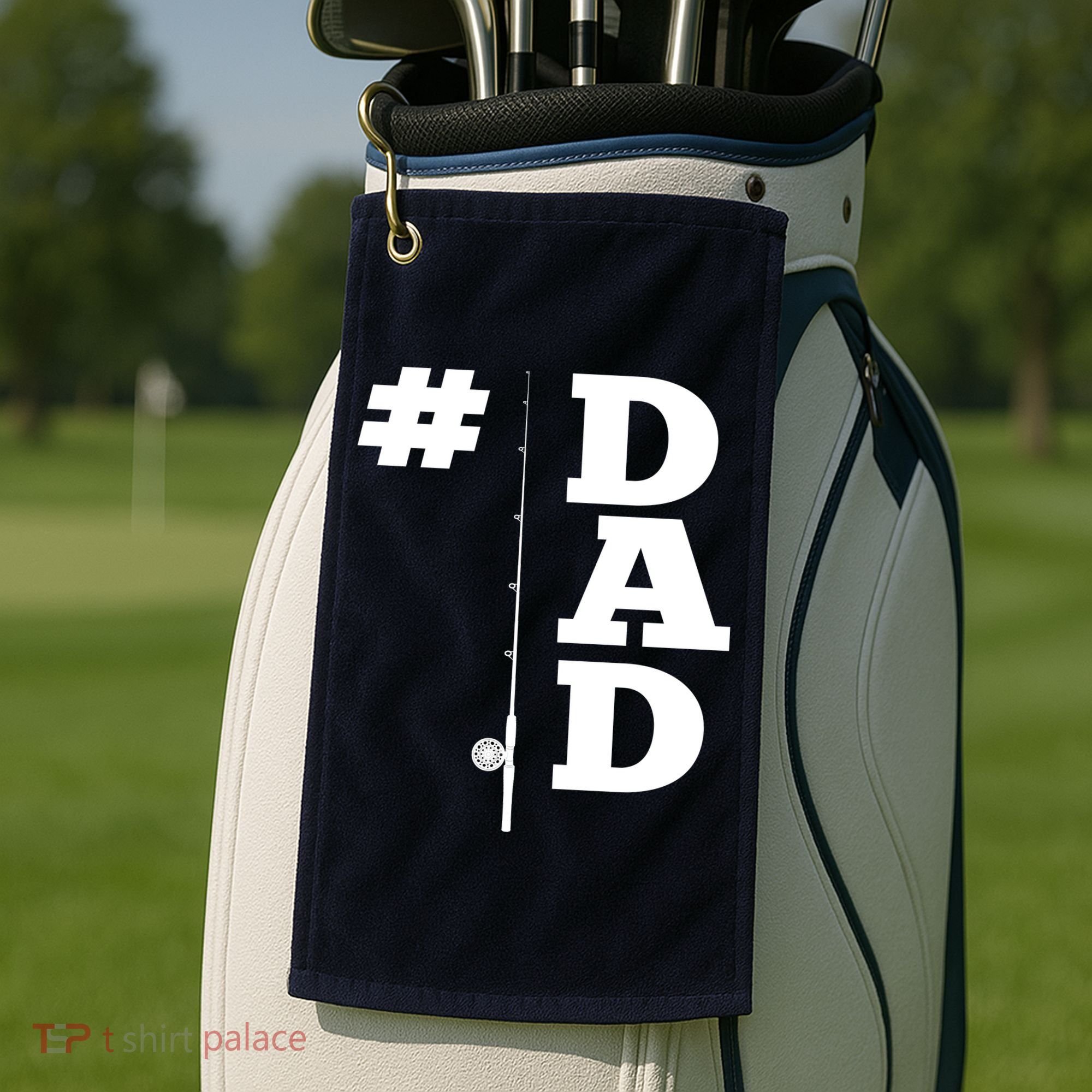 Number One Fishing Dad  Golf Towel