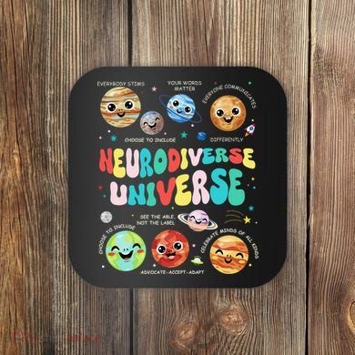 Neurodiverse Universe Neurodiversity Autism Awareness Coaster