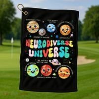 Neurodiverse Universe Neurodiversity Autism Awareness Golf Towel thumb 1
